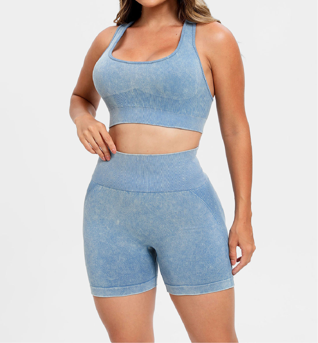 Amenia Scoop Neck Racerback Active Short Set (multiple color options)