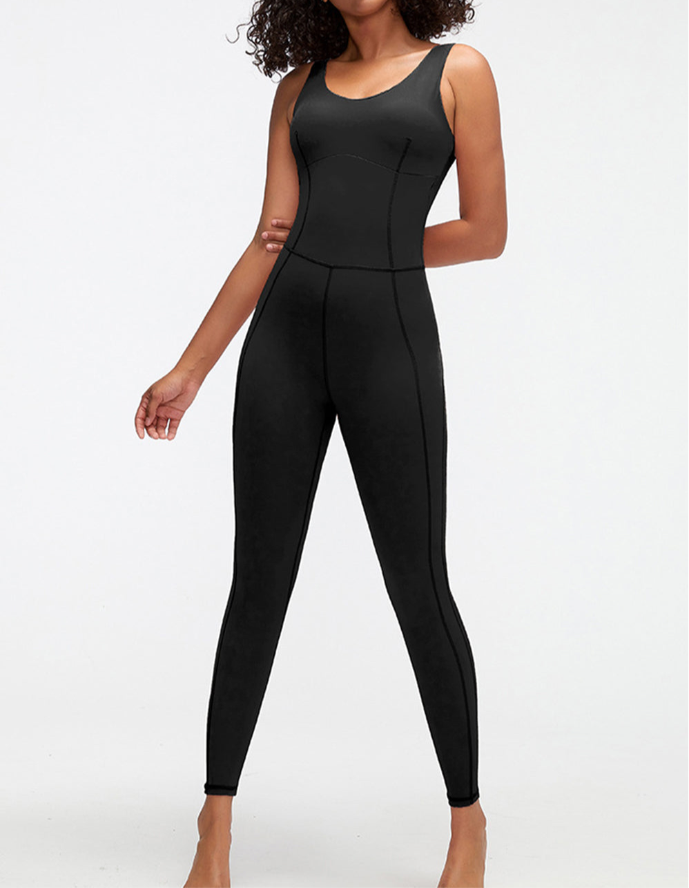 Carlie Crisscross Back Wide Strap Active Jumpsuit (color options)