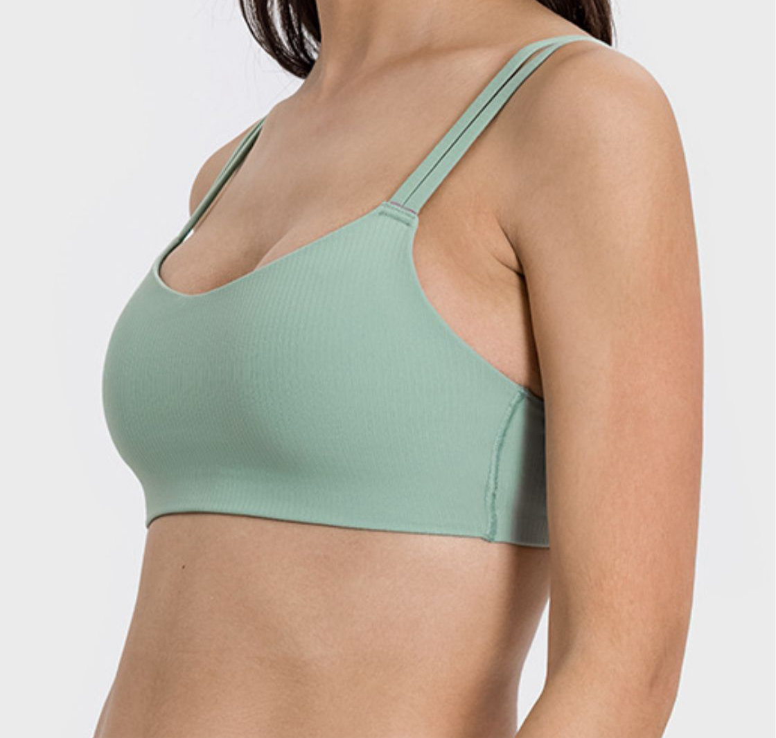 Kittie Scoop Neck Double Strap Sports Bra (multiple color options)