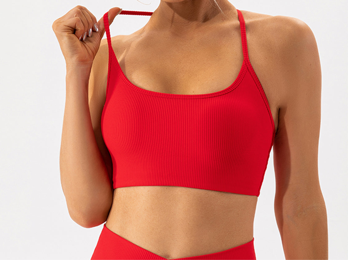 Noni Spaghetti Strap Y Back Sports Bra (multiple color options)