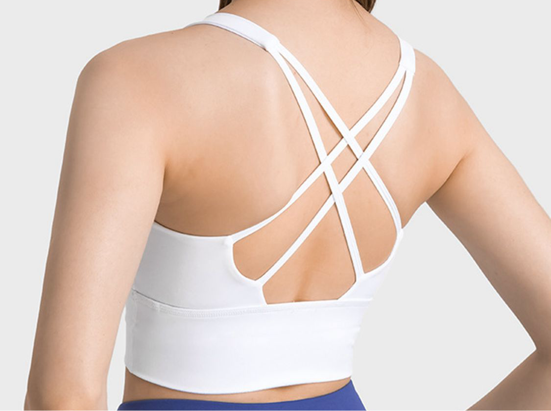Angie Scoop Neck Crisscross Straps Sports Bra (multiple color options)