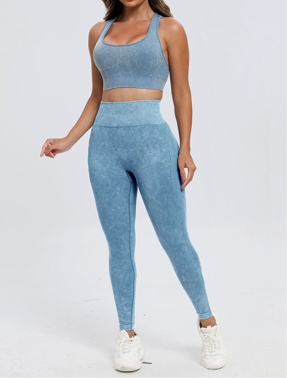 Tami 3 Piece - Washed Racerback Tank, Shorts and Legging Set (multiple color options)
