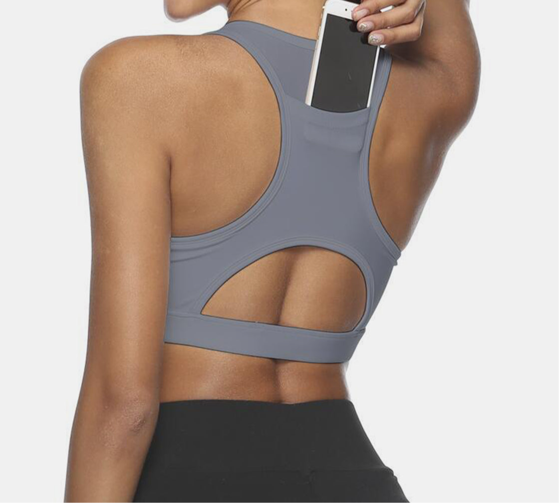 Arissa Cutout Scoop Neck Sports Bra (multiple color options)