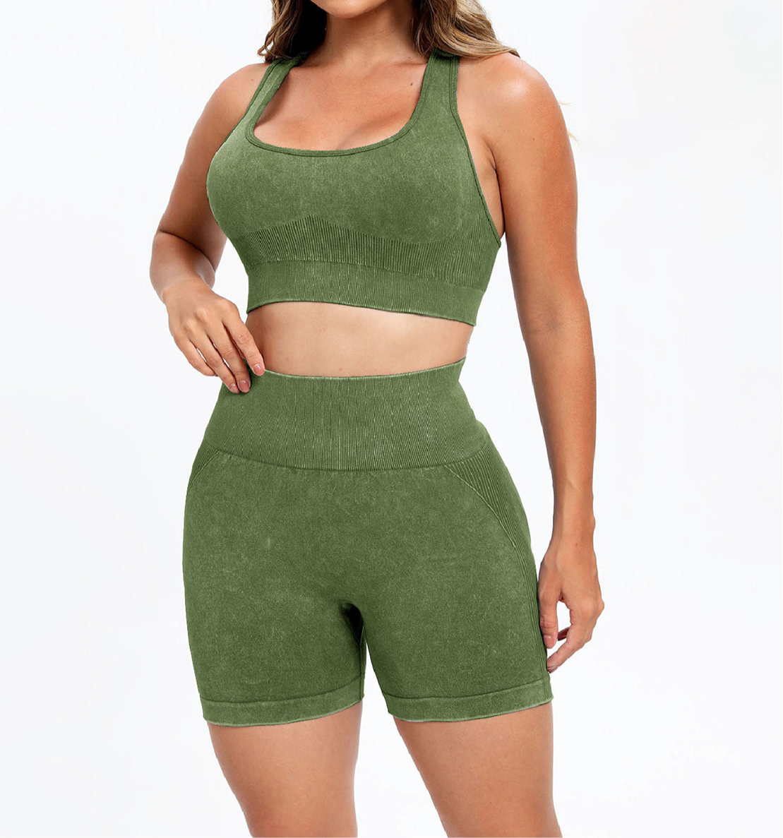 Amenia Scoop Neck Racerback Active Short Set (multiple color options)