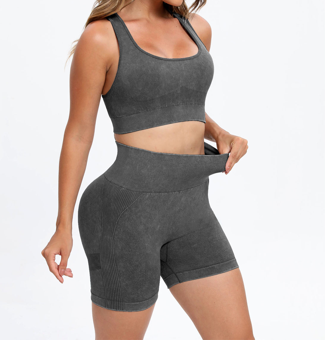 Amenia Scoop Neck Racerback Active Short Set (multiple color options)