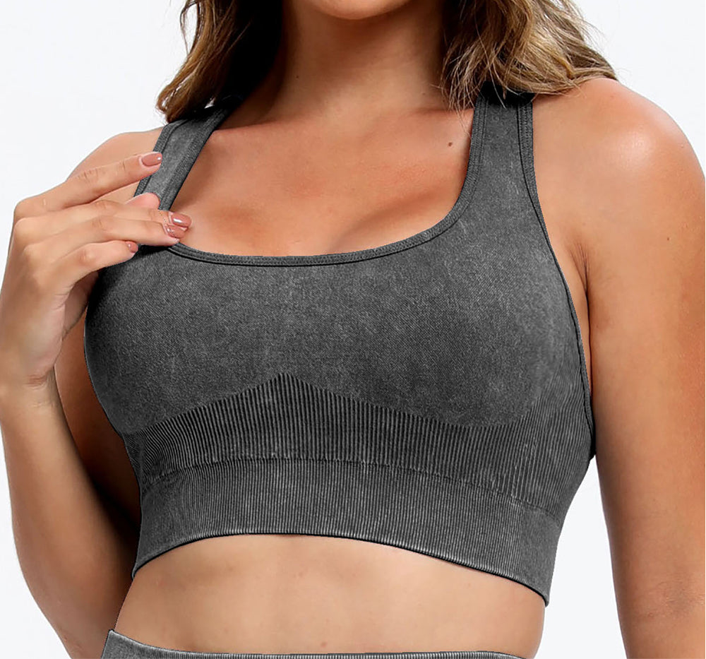 Tami 3 Piece - Washed Racerback Tank, Shorts and Legging Set (multiple color options)
