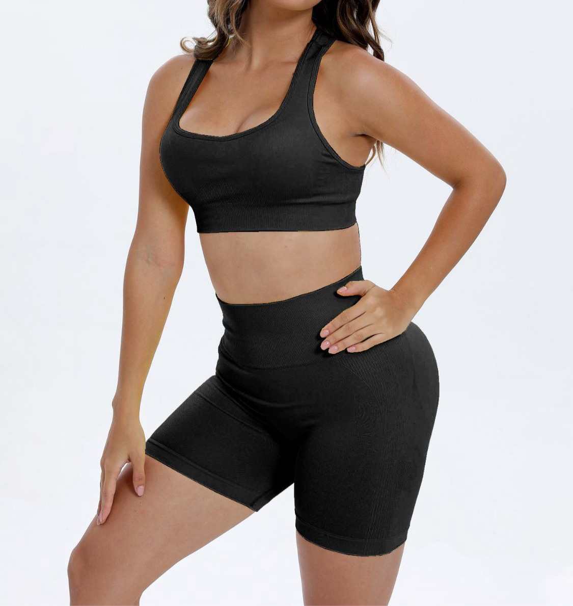 Nichelle Scoop Neck Wide Strap Racerback Tank and Shorts Set (multiple color options)
