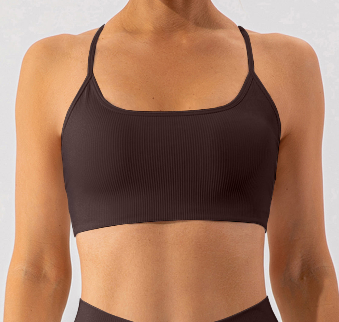 Noni Spaghetti Strap Y Back Sports Bra (multiple color options)