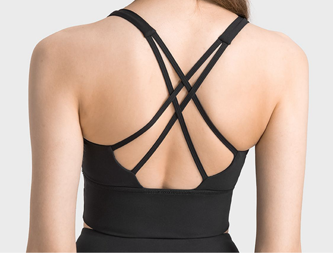 Angie Scoop Neck Crisscross Straps Sports Bra (multiple color options)