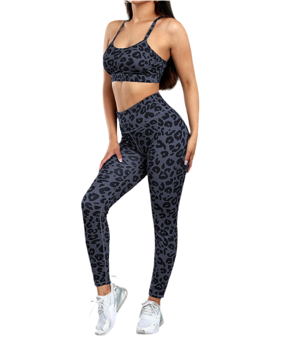 Elisa Leopard Print Sports Bra and Legging Set