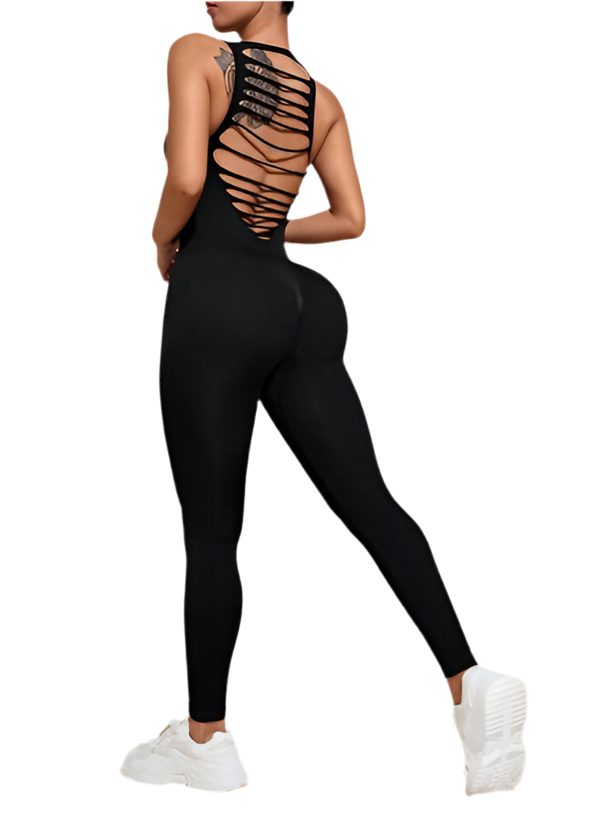 Mimi Cutout Back Active Jumpsuit