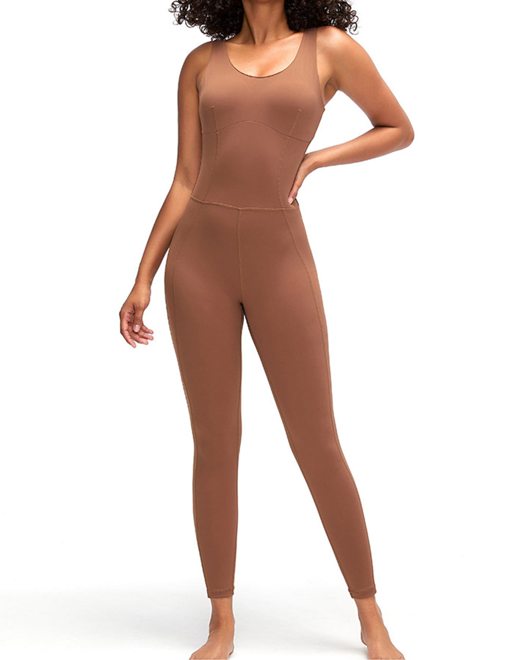 Carlie Crisscross Back Wide Strap Active Jumpsuit (color options)