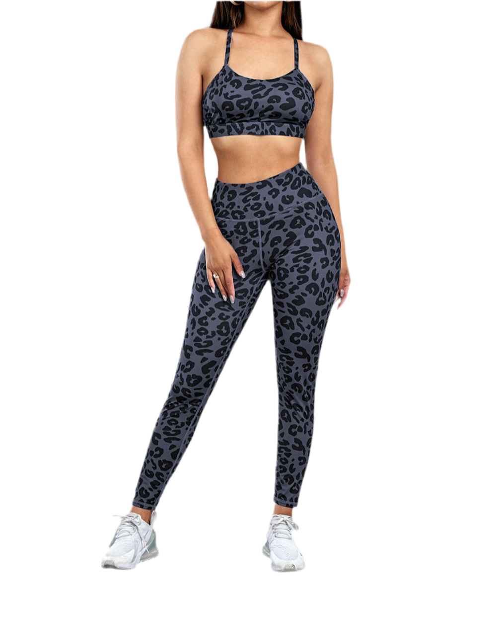 Elisa Leopard Print Sports Bra and Legging Set