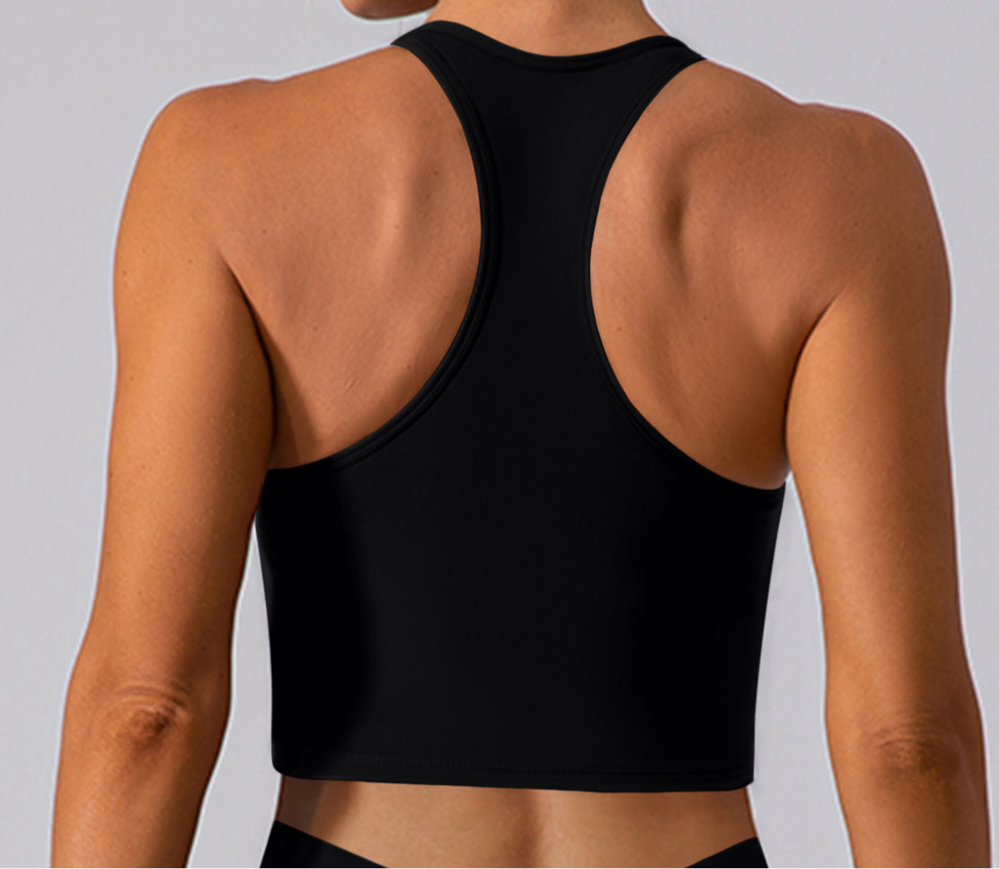 Stormi Square Neck Racerback Cropped Tank (multiple color options)
