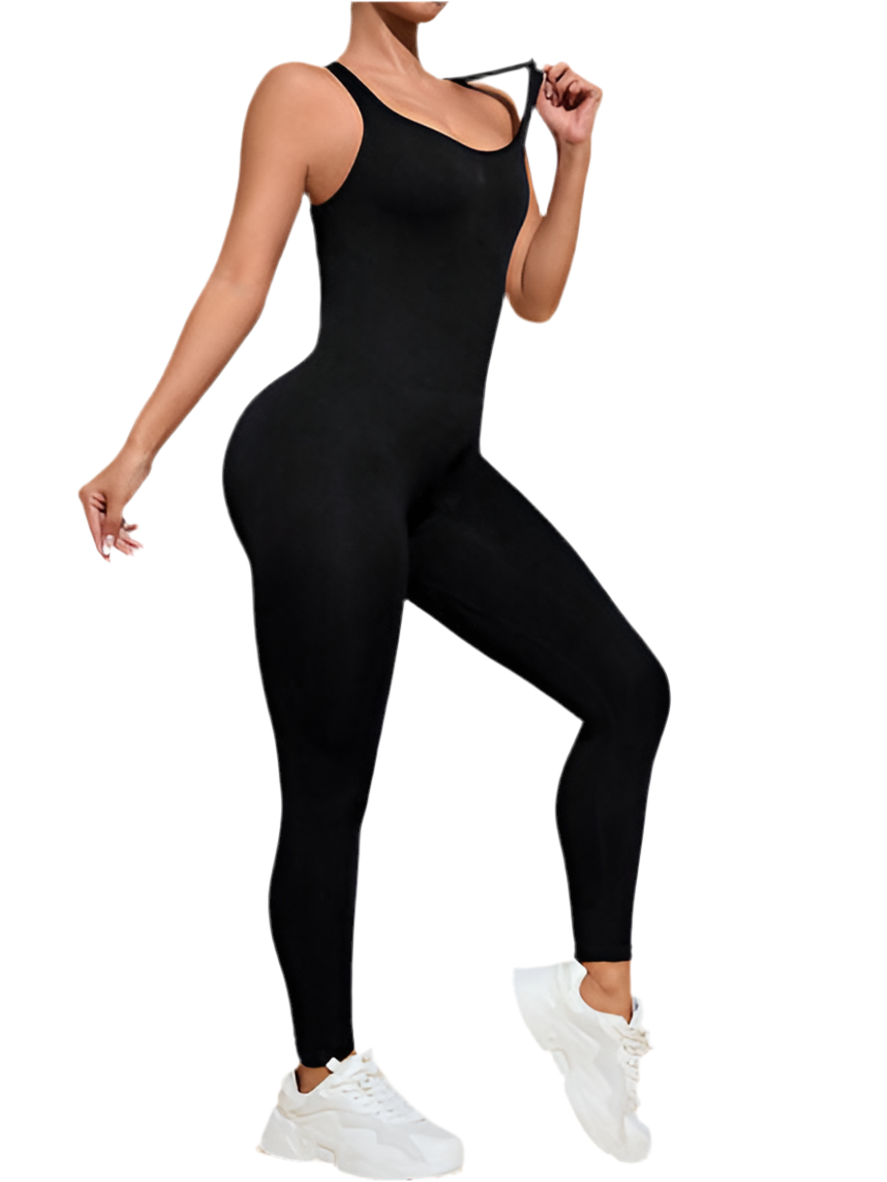 Mimi Cutout Back Active Jumpsuit