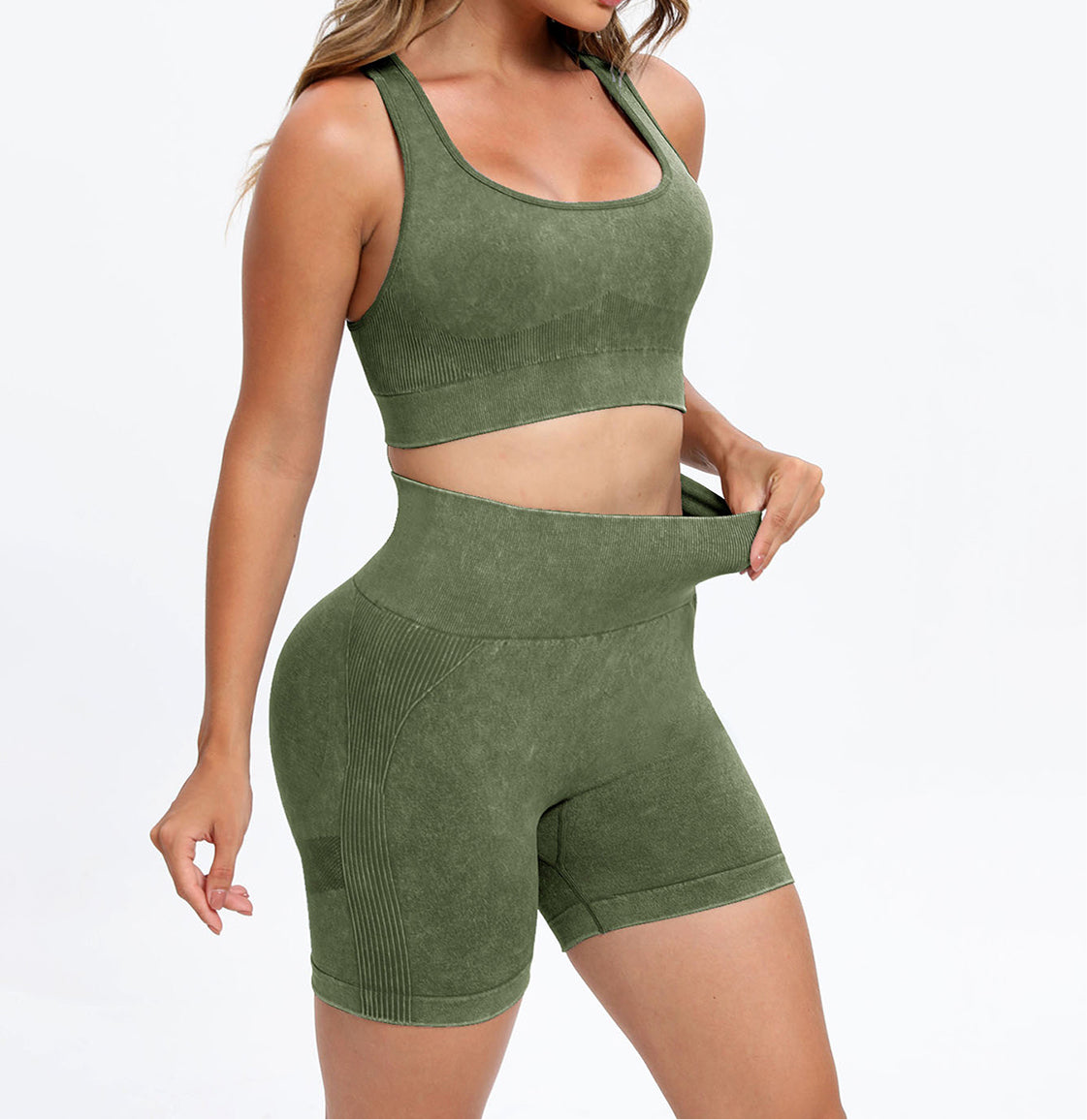 Amenia Scoop Neck Racerback Active Short Set (multiple color options)
