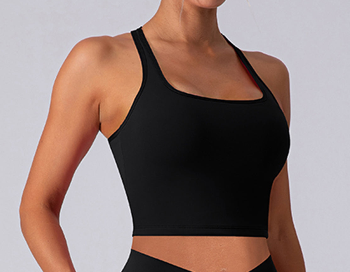 Stormi Square Neck Racerback Cropped Tank (multiple color options)
