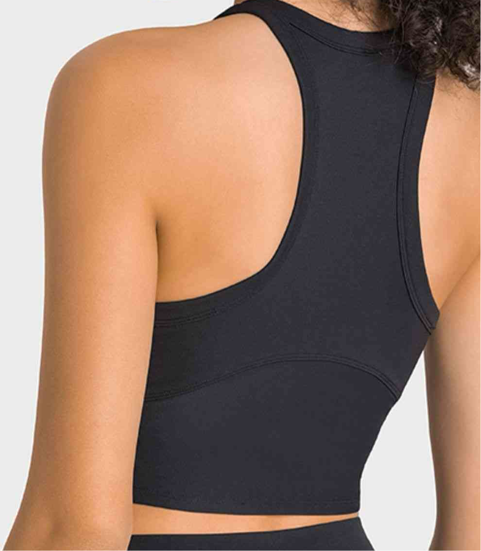 Joanna Racerback Cropped Sports Tank
