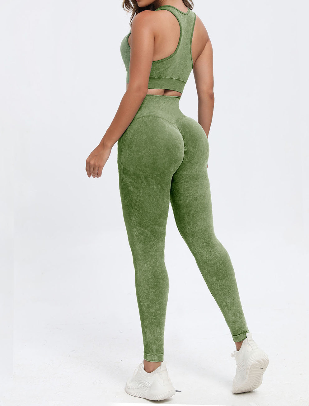 Tami 3 Piece - Washed Racerback Tank, Shorts and Legging Set (multiple color options)