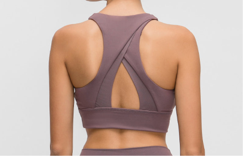 Noelle Halter Neck Keyhole Sports Bra (color options)