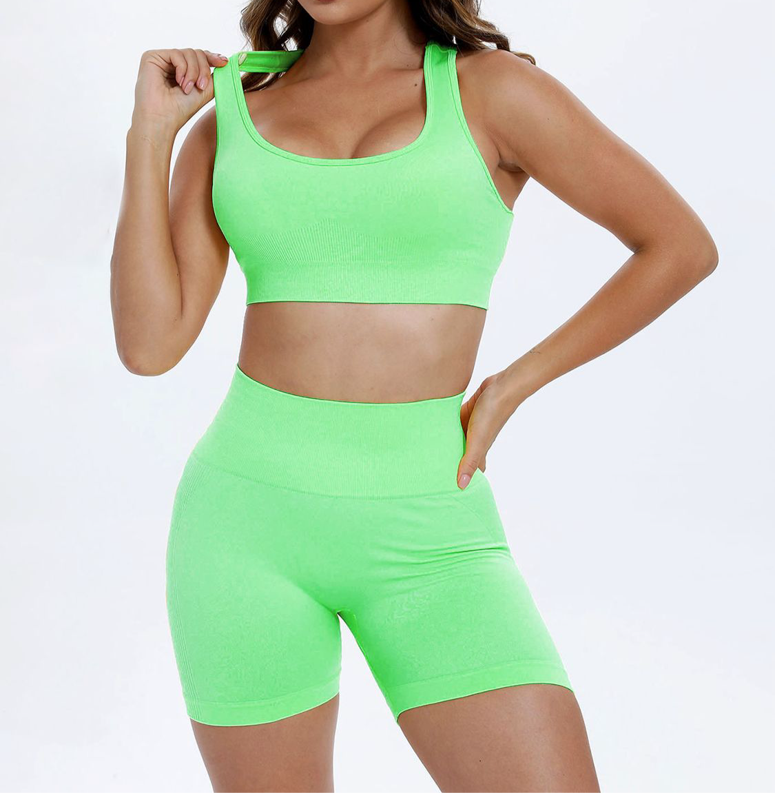 Nichelle Scoop Neck Wide Strap Racerback Tank and Shorts Set (multiple color options)