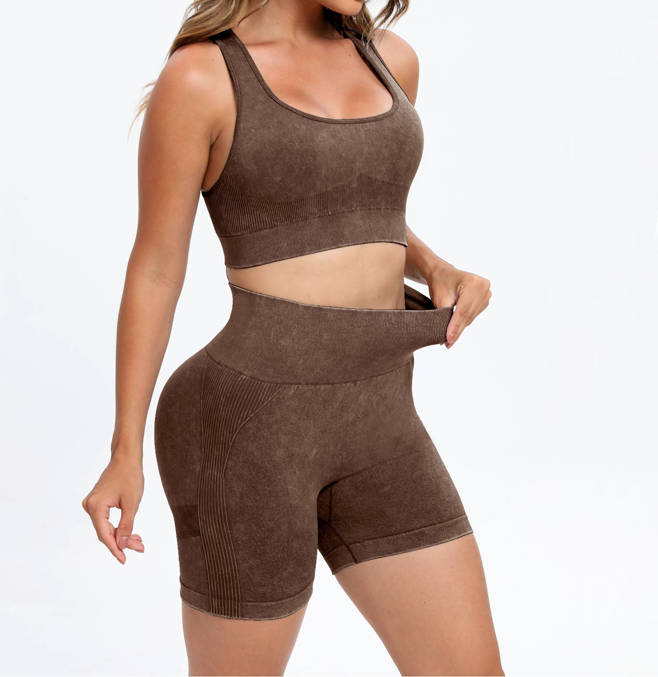 Amenia Scoop Neck Racerback Active Short Set (multiple color options)