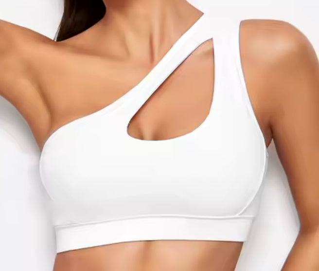 Dora Cutout One Shoulder Double Strap Sports Bra
