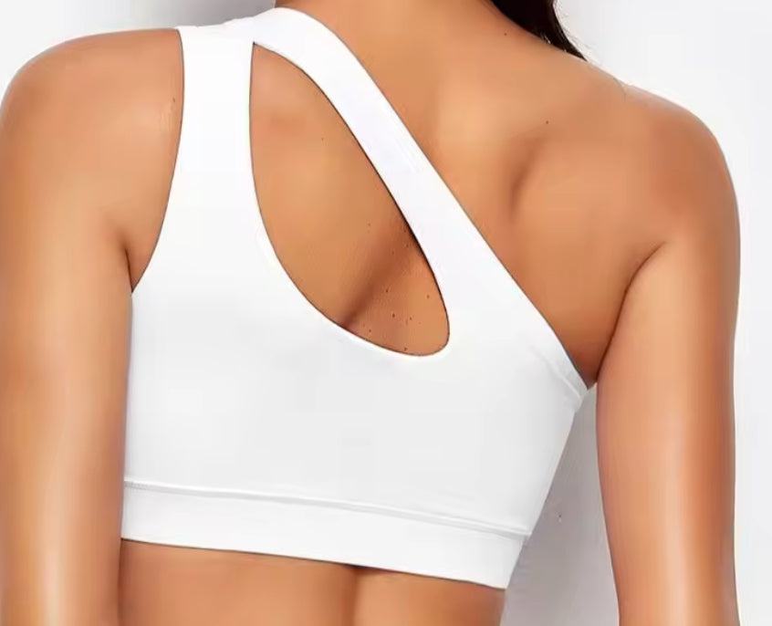 Dora Cutout One Shoulder Double Strap Sports Bra