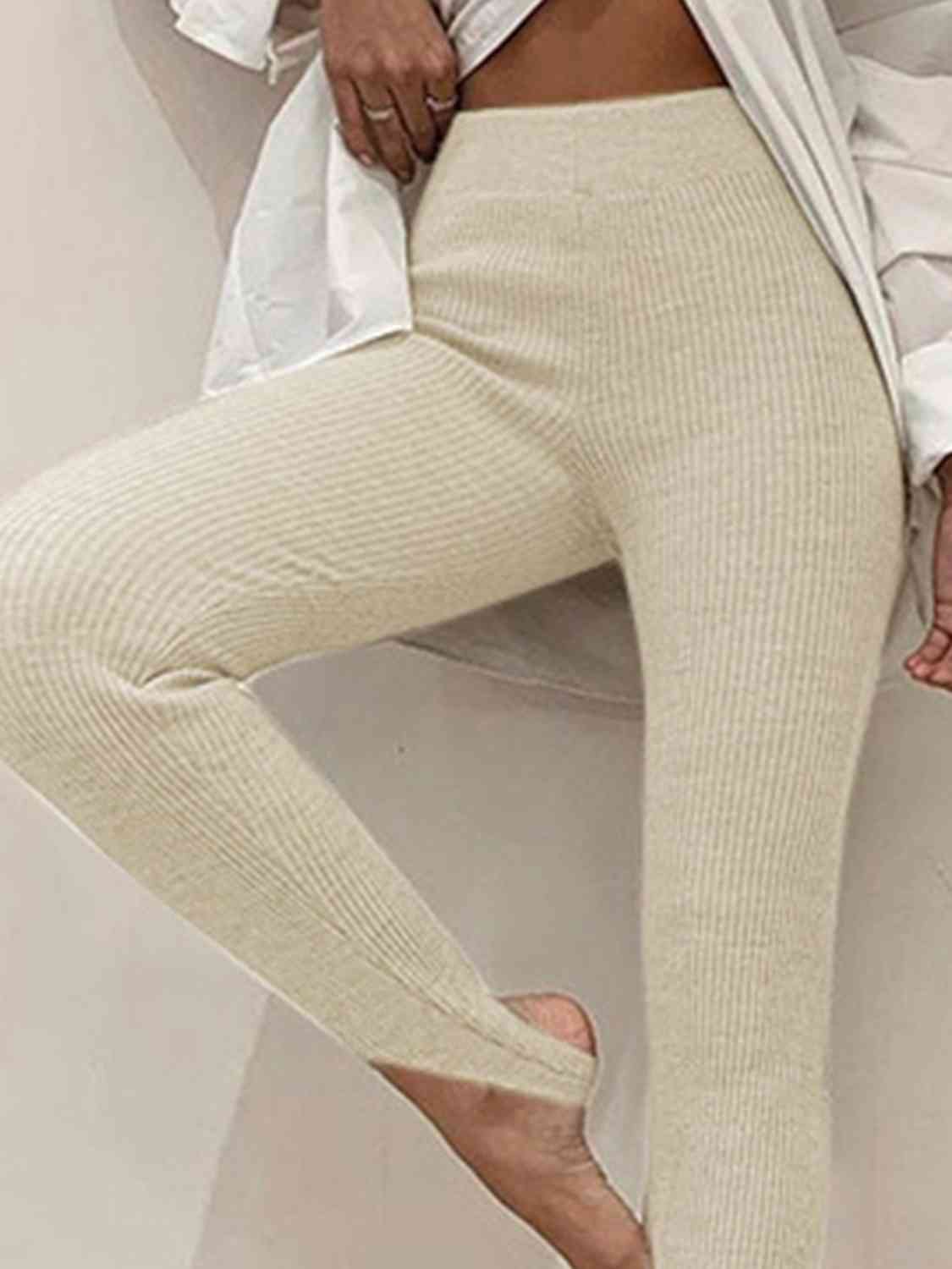 Brooklyn Ribbed Mid Waist Stirrup Leggings (multiple color options)
