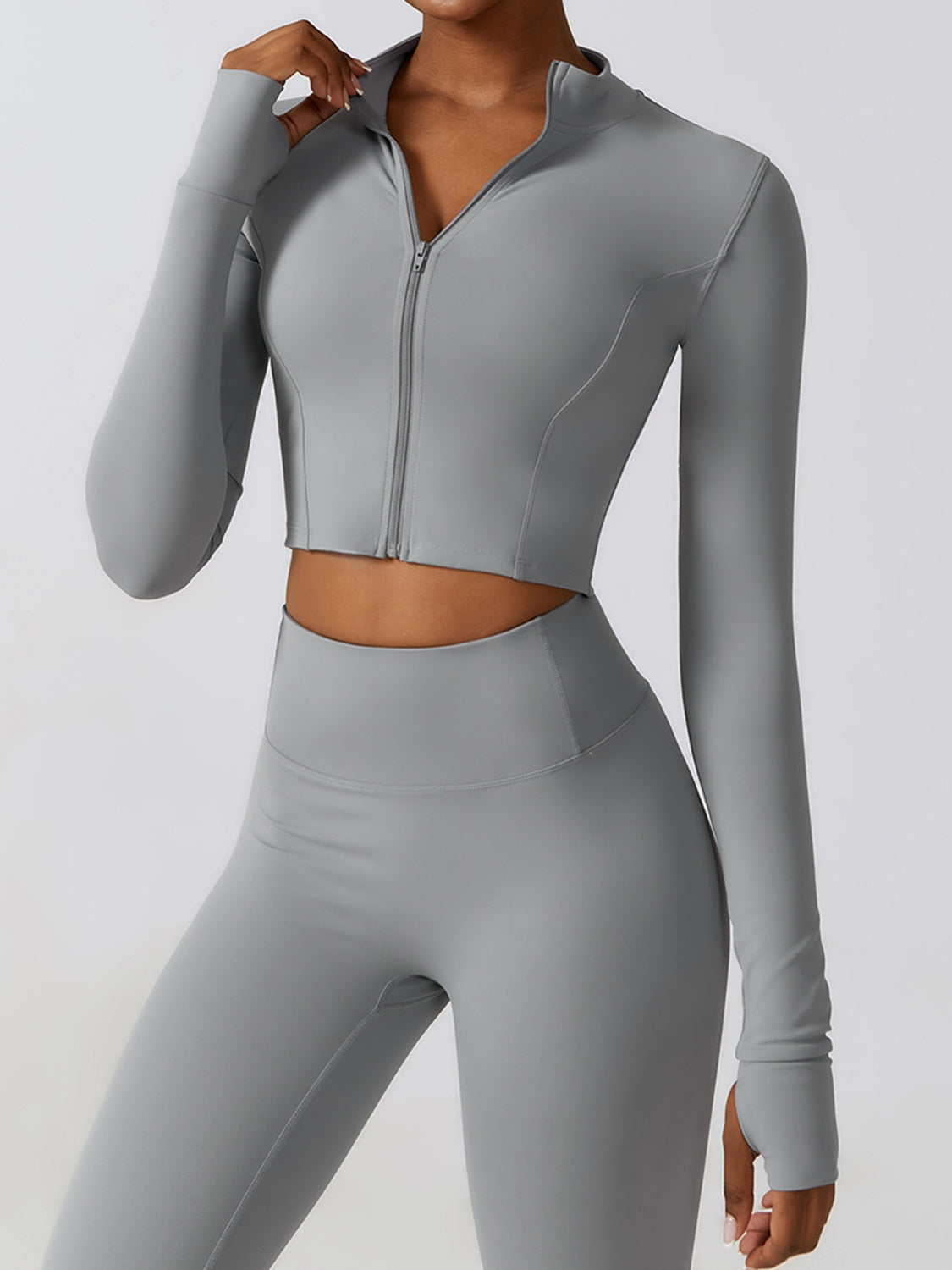 Chelsea Zip-Up Long Sleeve Cropped Jacket