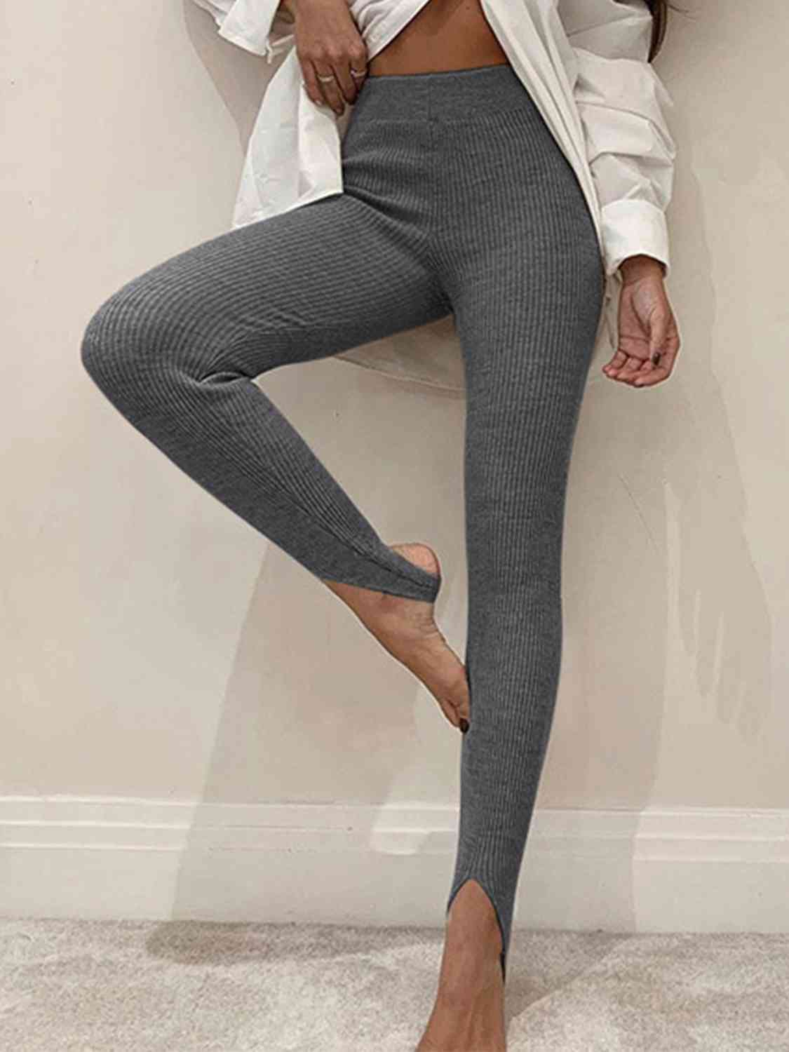 Brooklyn Ribbed Mid Waist Stirrup Leggings (multiple color options)