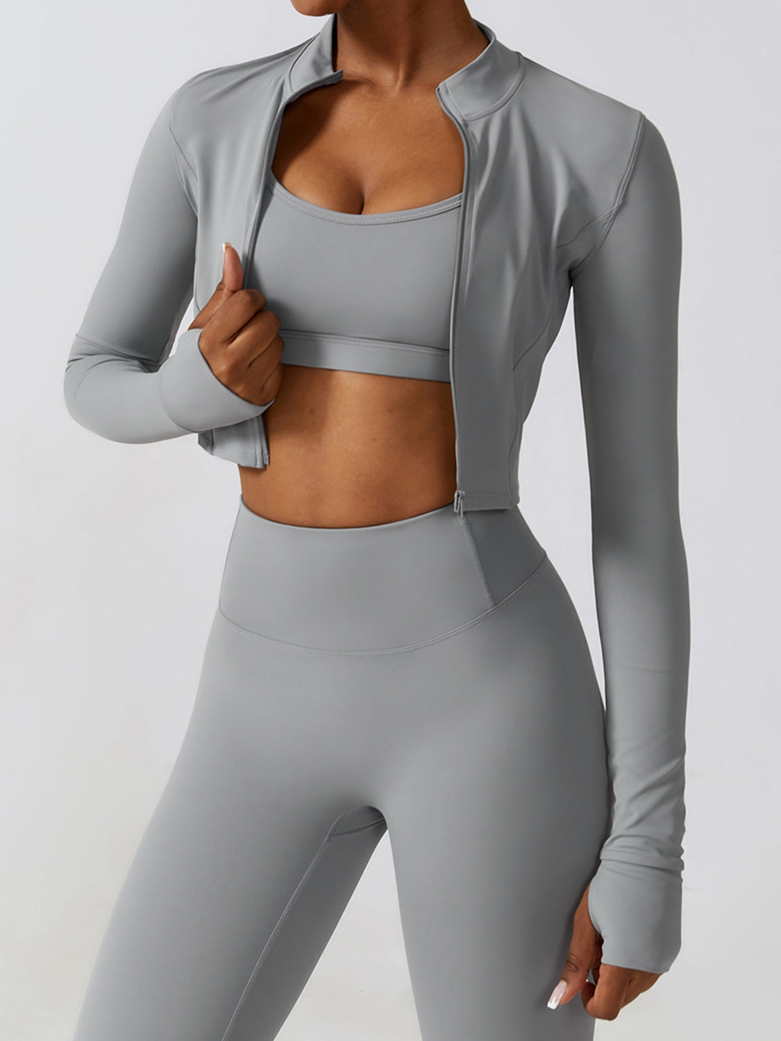 Chelsea Zip-Up Long Sleeve Cropped Jacket