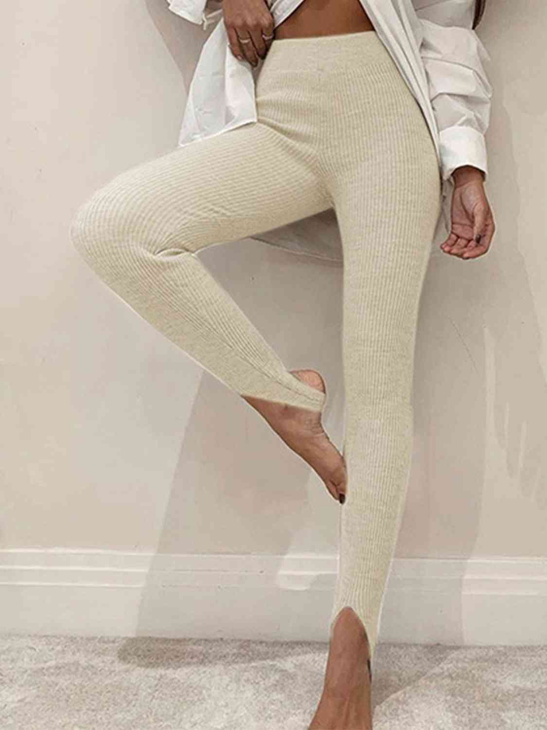Brooklyn Ribbed Mid Waist Stirrup Leggings (multiple color options)