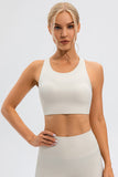 Amani Round Neck Cutout Back  Cropped Active Tank (color options)