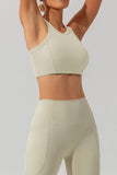 Quinn Round Neck Racerback Cropped Active Tank (multiple color options)