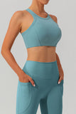 Quinn Round Neck Racerback Cropped Active Tank (multiple color options)