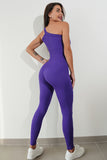 Aurora Asymmetrical Neck, Wide Strap Active Jumpsuit (multiple color options)