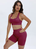 Nichelle Scoop Neck Wide Strap Racerback Tank and Shorts Set (multiple color options)