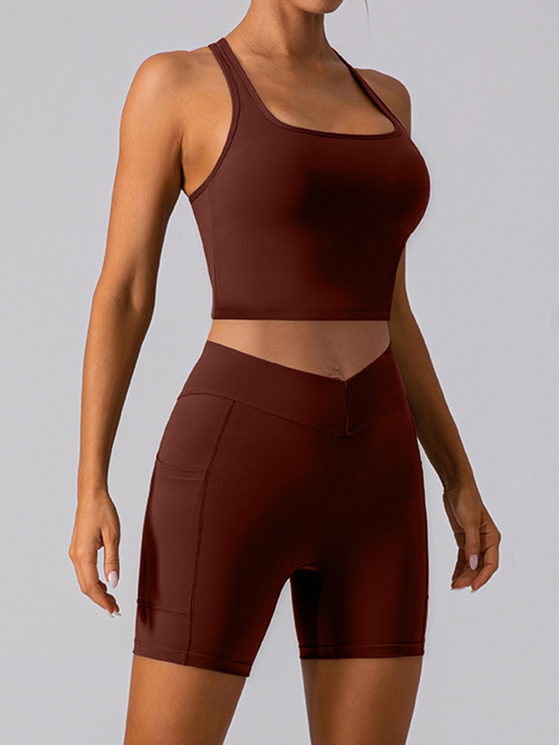 Stormi Square Neck Racerback Cropped Tank (multiple color options)