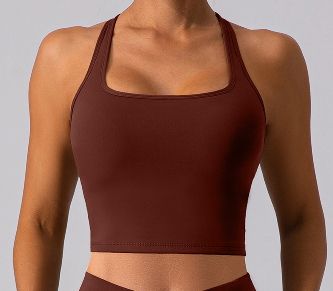 Stormi Square Neck Racerback Cropped Tank (multiple color options)