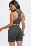 Tami 3 Piece - Washed Racerback Tank, Shorts and Legging Set (multiple color options)