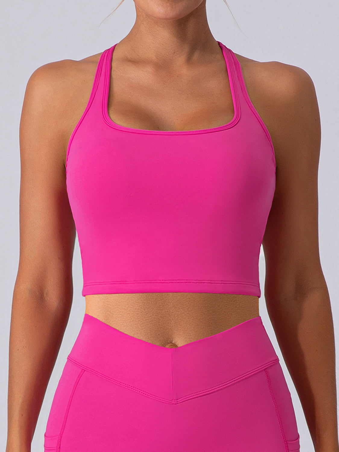 Stormi Square Neck Racerback Cropped Tank (multiple color options)