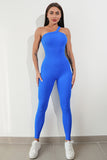 Aurora Asymmetrical Neck, Wide Strap Active Jumpsuit (multiple color options)