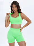 Nichelle Scoop Neck Wide Strap Racerback Tank and Shorts Set (multiple color options)