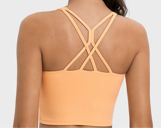 Millennia Crisscross Round Neck Active Tank