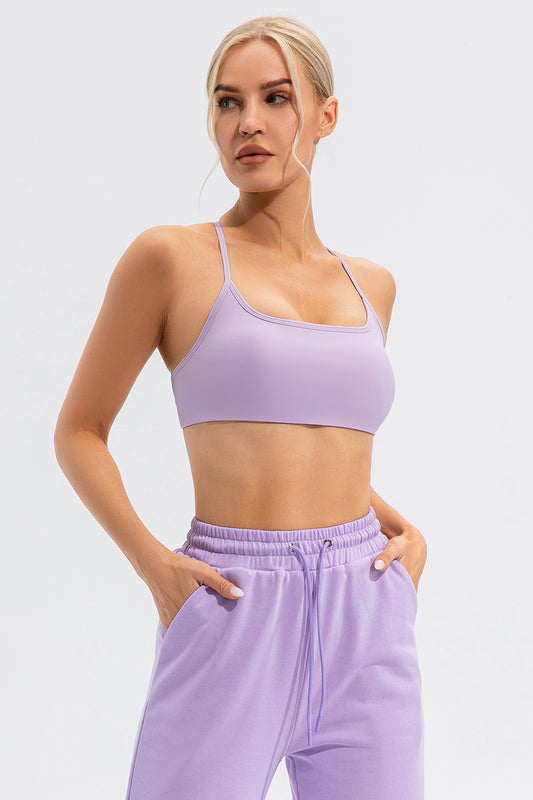 Avery Crisscross Back Spaghetti Strap Sports Bra (multiple color options)