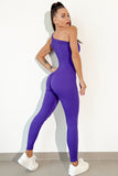 Aurora Asymmetrical Neck, Wide Strap Active Jumpsuit (multiple color options)