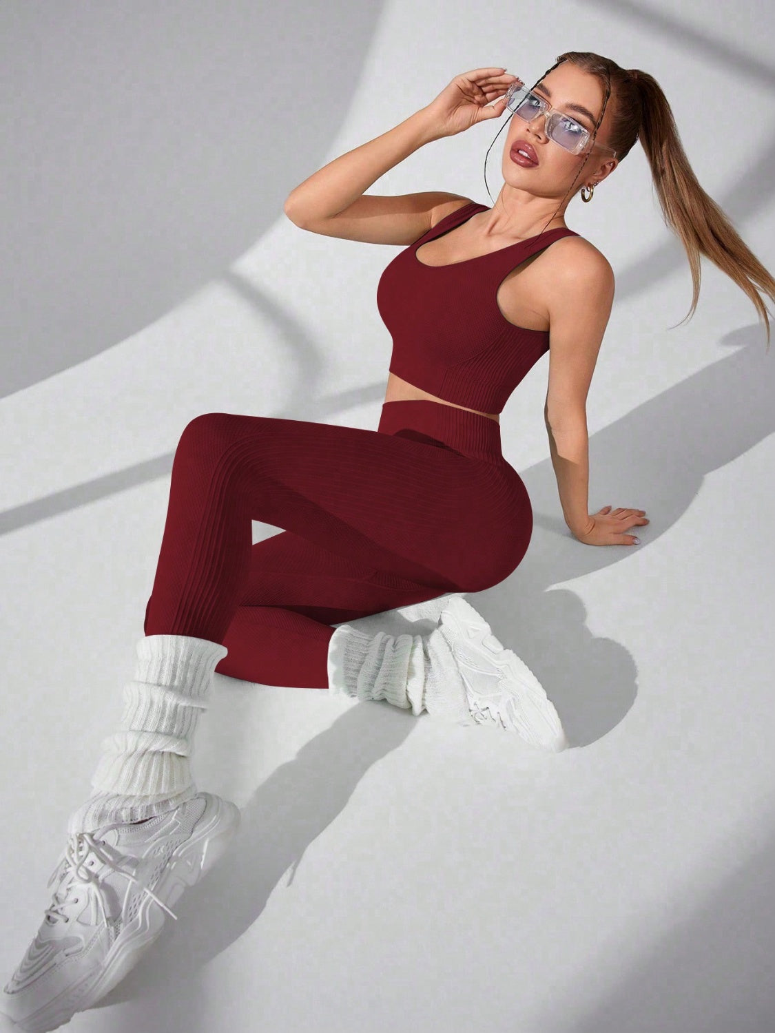 Rochelle Wide Strap Tank and Legging Set (color options)