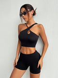 Lola Crisscross Cutout Cropped Active Tank