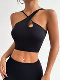 Lola Crisscross Cutout Cropped Active Tank